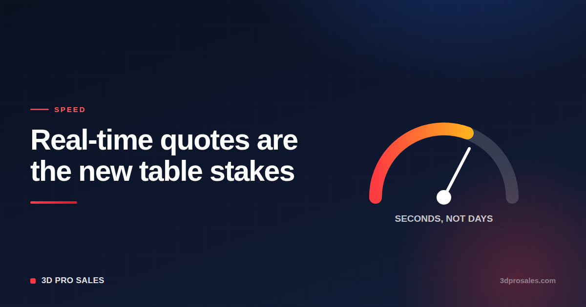 Speed dial illustrating quote turnaround measured in seconds not days